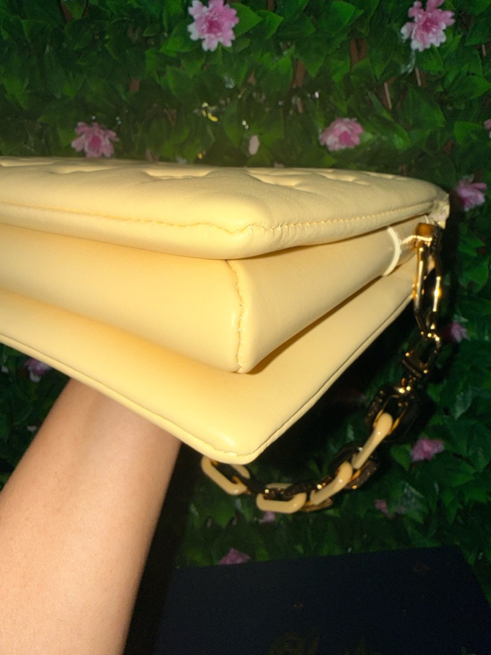 Louis Vuitton Pale Yellow Leather Monogram Coussin PM Crossbody shoulder Bag - Picture 6 of 17